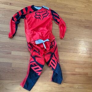 Fox Red and Black motocross Racing Suit - small top and size 30 pants